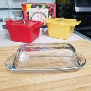 Anchor Hocking Clear Glass Butter Dish 1/4lb Covered Butter Keeper‎